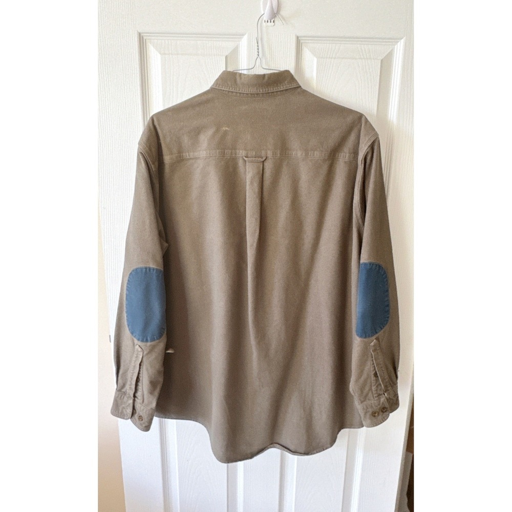 Vintage Woolrich Mens Shirt XL Elbow Patches Brown Flannel Button Down